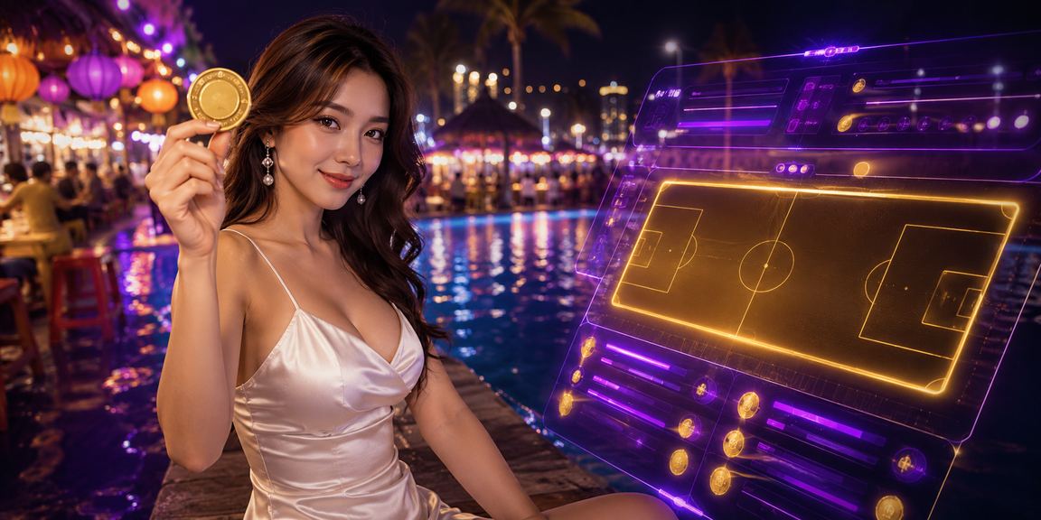 Người chơi casino trên điện thoại tại chợ đêm Nha Trang ánh đèn rực rỡ